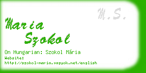 maria szokol business card